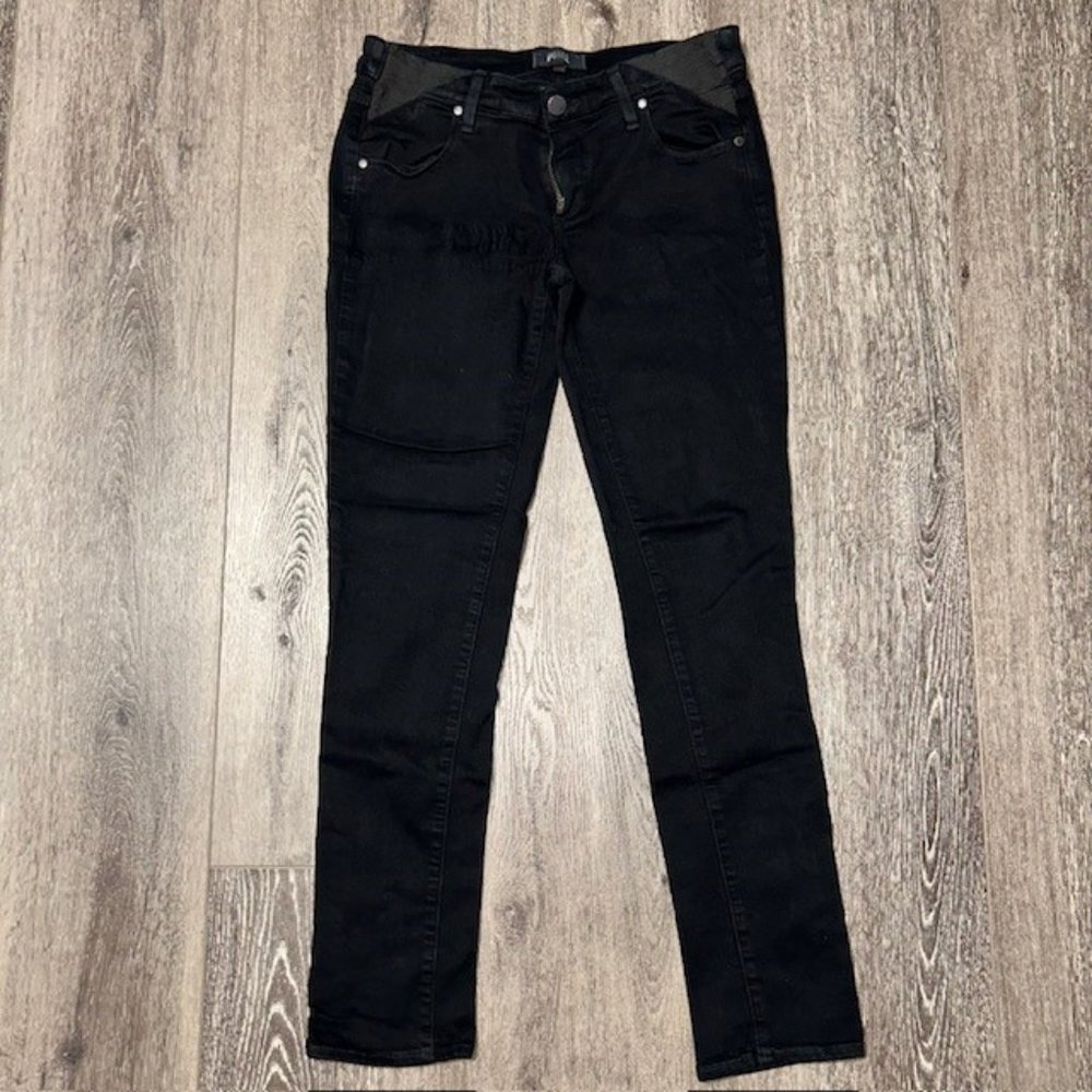 Paige Skyline Ankle Peg Jeans Jeggings Denim Size 28 Black Women's 28X29 EUC